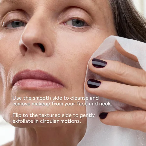 Vista 6 de NuFACE Prep-N-Glow - Toallitas faciales 2 en 1 exfoliantes + limpiadoras para eliminar el maquillaje, toallitas faciales de viaje con ácido