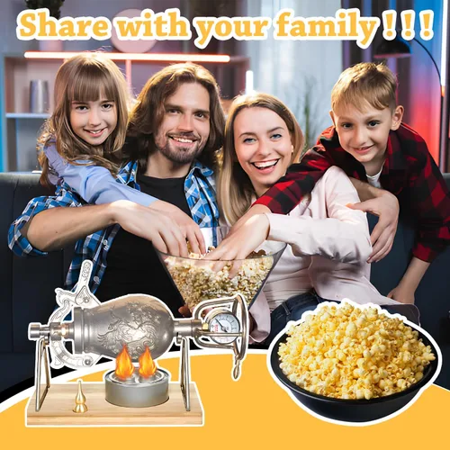 Vista 5 de Máquina china de cañón de palomitas de maíz de 11.8 fl oz, máquina china de palomitas de maíz, máquina de palomitas de maíz de aire caliente, doble