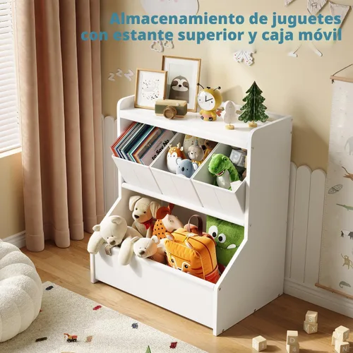 Vista 2 de Organizador de almacenamiento de juguetes para niños con estante