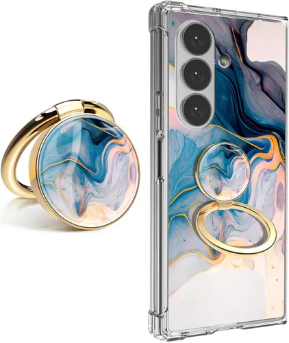 Vista 9 de Funda para Samsung Galaxy Z Fold 7 5G, diseño de mármol, delgada, anticaídas, a prueba de golpes, suave, a prueba de golpes, transparente, fundas