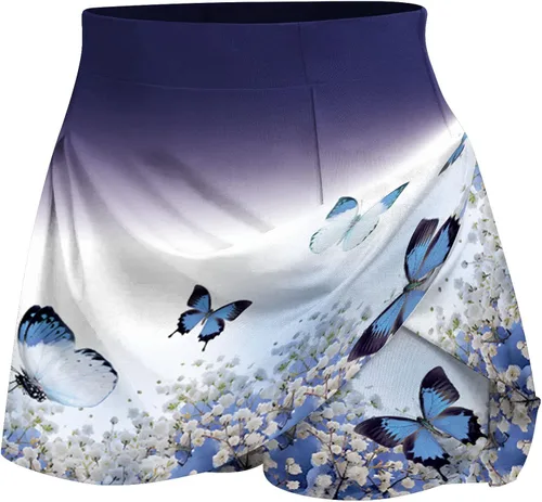 Vista 3 de DESKABLY Pantalones cortos para correr para mujer, de tiro alto, elásticos, atléticos, pantalones de yoga, pantalones cortos de entrenamiento