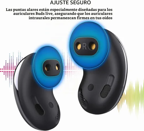 Vista 4 de AhaStyle Galaxy Buds Live - 6 pares de auriculares de silicona Negro para Galaxy Buds Live