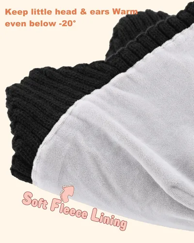 Vista 2 de Gorro de invierno con forro polar para bebé, con orejeras, gorro cálido para niños y niñas