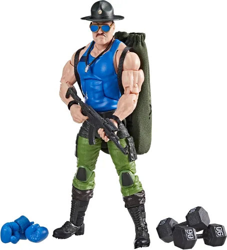 Vista 12 de G.I. Joe Serie clasificada #129, Mad Marauders SGT Slaughter, figura de acción coleccionable de 6 pulgadas con 18 accesorios