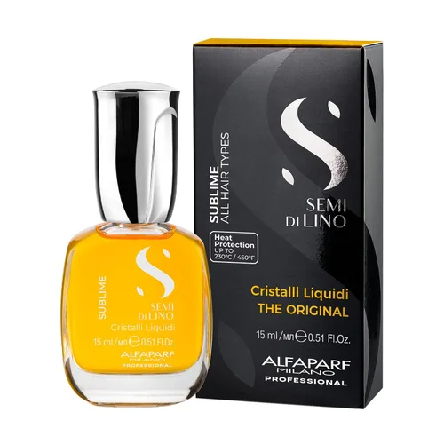Vista 2 de ALFAPARF MILANO Semi di Lino Cristalli Liquidi Hair Oil with Heat Protection - Superior Smoothing and Finishing Hair Serum - Anti Frizz - Brilliant