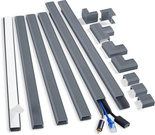 Vista 7 de ZhiYo Kit de Pared para Ocultar Cables, Cubierta de Cable de 87 Pulgadas para TV Montada en Pared, Cubiertas de Alambre para Cables, Ocultadores