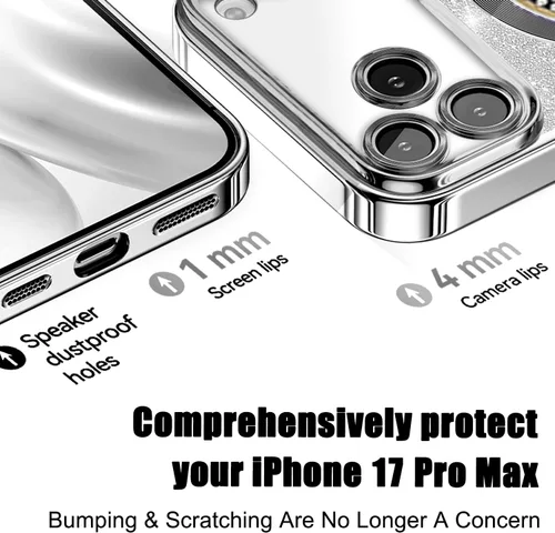 Vista 284 de Misscase Funda magnética con purpurina para iPhone 11 compatible con MagSafe, protección completa, delgada, a prueba de golpes, antiarañazos