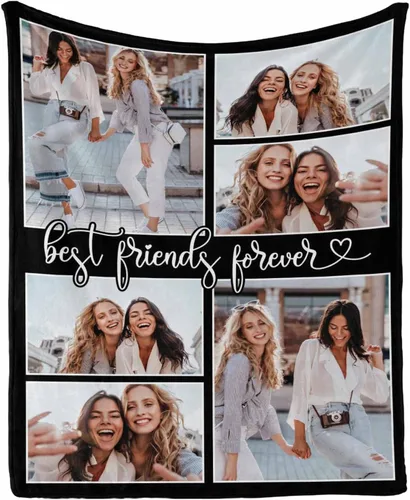 Vista 27 de Regalos de cumpleaños para mujeres, manta de amistad personalizada con tus fotos, manta personalizada con mis propias imágenes para hermanas