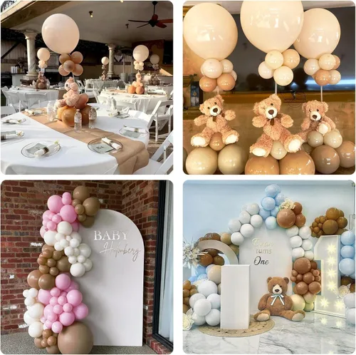 Vista 2 de Kit de guirnalda de globos pastel de 110 piezas, kit de guirnalda de ramo de globos ideal para baby shower, boda, fiesta de cumpleaños (marrón 2)