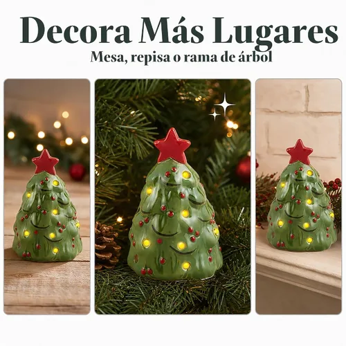 Vista 4 de Mud Pie Figura Decorativa de Árbol Iluminada; 4 1/2" x 2 3/4" Diá