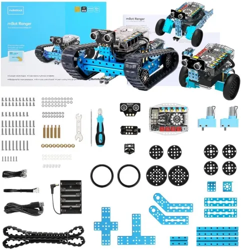 Vista 8 de Set de robot educativo transformable mBot Ranger STEM de Makeblock, de bricolaje, kit de robot 3 en 1, Arduino, aprendizaje de código Scratch 2.0