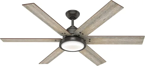 Vista 16 de Hunter Warrant - Ventilador de techo interior con luz LED, 60 pulgadas, níquel cepillado Acabado cepillo níquel (Brushed Nickel Finish)