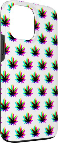 Vista 3 de Funda para iPhone 13 Pro Max Weed Pattern Colorido Psicodélico Marihuana Cannabis Stoner Case