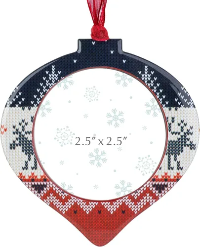 Vista 2 de GUOER Juego de 3 piezas de adornos de marcos de fotos de copo de nieve para árbol de Navidad, regalo conmemorativo navideño, decoración del hogar