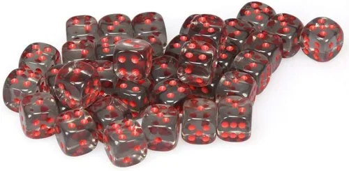 Vista 2 de Chessex D6 0.472 in Humo w/Rojo (36) (CHX 23818)