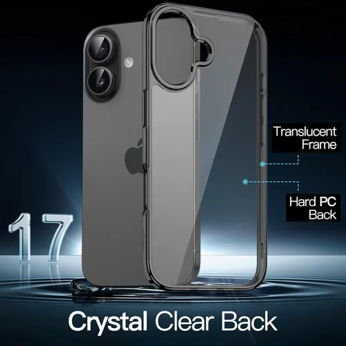 Vista 3 de JETech - Funda para iPhone 17 de 16 cm, cubierta a prueba de golpes, con parte trasera transparente antiarañazos, no se amarilla (negro)