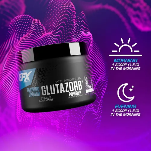 Vista 6 de EFX Sports Training Ground Glutazorb Powder Suplemento de glutamina altamente concentrado, pH correcto, digestión y apoyo inmunológico, 66