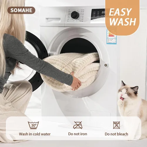 Vista 7 de SOMAHE Tapete de cama autocalentable para gatos, 1.5 pulgadas de grosor Leche