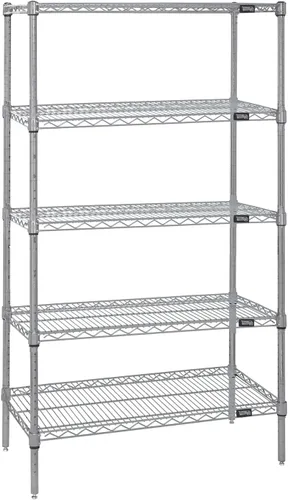 Vista 57 de Quantum Storage Systems WR74-1824BK Kit de inicio para estantería de alambre de 4 niveles de altura de 74 pulgadas, acabado negro, 18 pulgadas