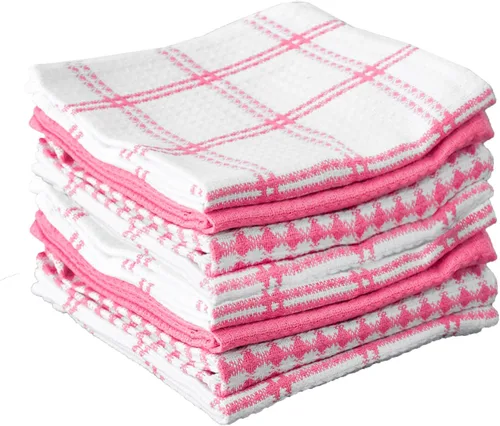 Vista 23 de T-Fal Paños de cocina de gofres de alta calidad: altamente absorbentes, súper suaves de larga duración, 100% algodón, 12 x 13 pulgadas, toalla plana