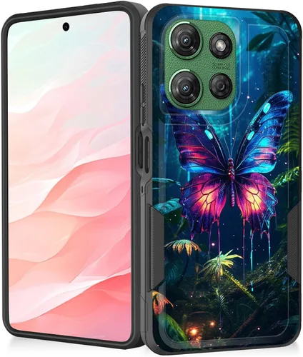 Vista 44 de Funda para Moto G Play 4G 2024, resistente de doble capa híbrida de policarbonato duro, goma suave, a prueba de golpes, funda protectora resistente