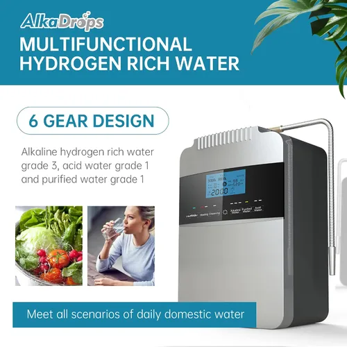 Vista 7 de Máquina purificadora de agua ionizador de agua ORP+500 a -800 PH 2.5-11.2 Ácido alcalino Agua El mejor sistema de filtración de agua alcalina