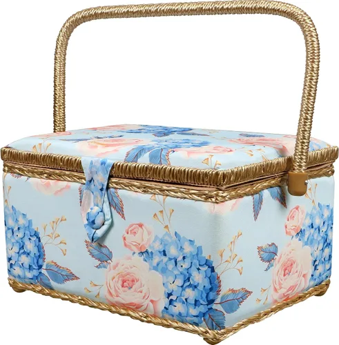 Vista 9 de SINGER Sew'n Stow 00045 - Cesta de coser y bolsa con cremallera, estampado de hortensias Estampado De Lunares