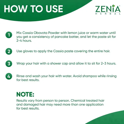 Vista 6 de Zenia 100% Pure Neutral Henna Powder (Cassia Obovata) 100g Colorless Henna for Hair Natural Hair Conditioner for Silky, Soft & Shiny Hair