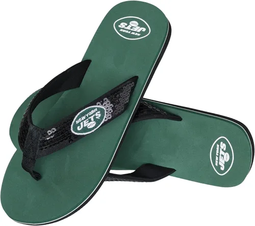 Vista 17 de FOCO Womens NFL Team Logo Sequin Strap Sandals Flip Flops