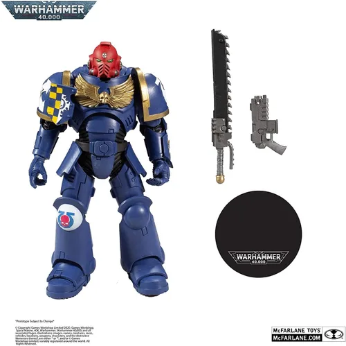Vista 3 de McFarlane Toys Warhammer 40,000 Ultramarines Primaris Assault Intercessor - Figura de acción de 7 pulgadas
