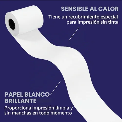 Vista 6 de PaperPlanet - Papel térmico para Clover Mini C300 C301 C302 C305 8 rollos