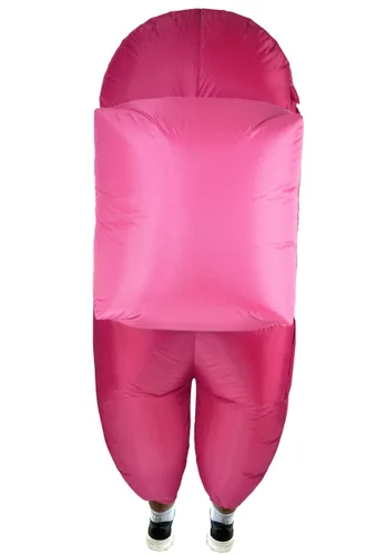 Vista 2 de Disfraz de Asesino Tripulante Sospechoso Rosa para Niños Multicolor