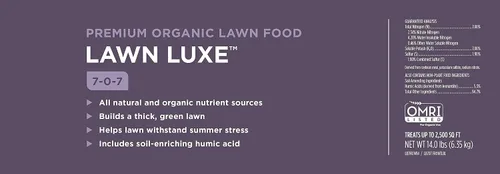 Vista 5 de Lawnbox Lawn Luxe 7-0-7 - Fertilizante de hierba de verano 100% orgánico, 14 libras, cubre bolsas de 2,500 pies cuadrados
