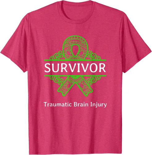 Vista 28 de Camiseta de concientización traumática con cinta verde para supervivientes de lesiones cerebrales, Negro, S