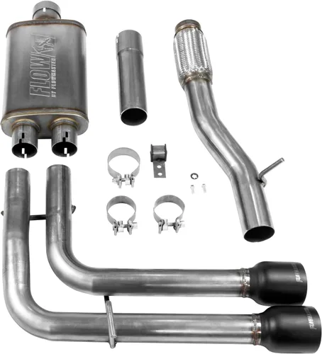 Vista 6 de Flowmaster 717787 Kit de escape FlowFX Cat-Back de 2.5 pulgadas en acero inoxidable con puntas negras de cerámica de 4 pulgadas compatible con Chevy