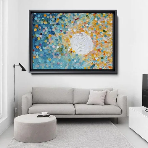 Vista 4 de Abstract Summer Sea Wall Art, Beach Landscape Textured Wall Art, Gift, Summer Art