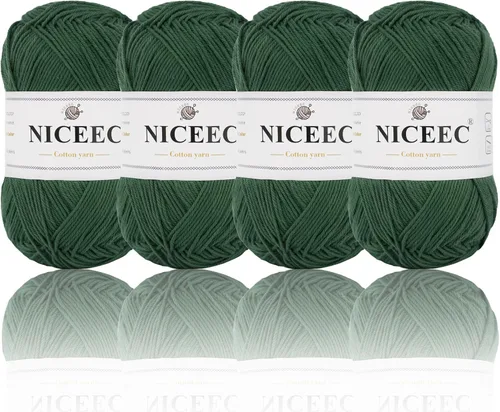 Vista 31 de NICEEC 4 madejas de hilo de algodón suave para bebé, 4 capas, manualidades DIY, peso fingering, hilo para manta para ganchillo y tejido, total 700