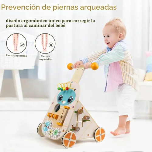 Vista 4 de Andador de madera del bebé con el andador del bebé de la altura ajustable