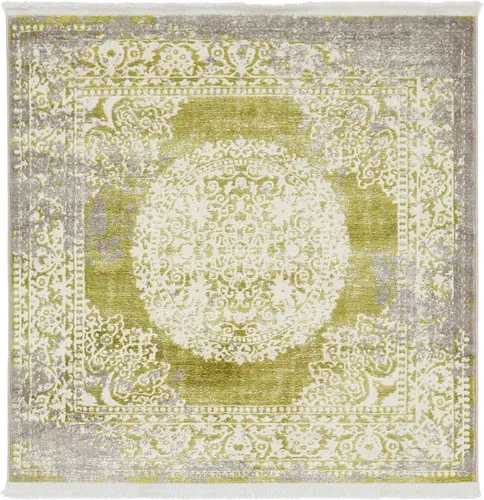 Vista 15 de Unique Loom Nueva Colección Clásica - Alfombra Olwen (2 pies 7 pulgadas x 10 pies, Azul Claro/ Marfil)