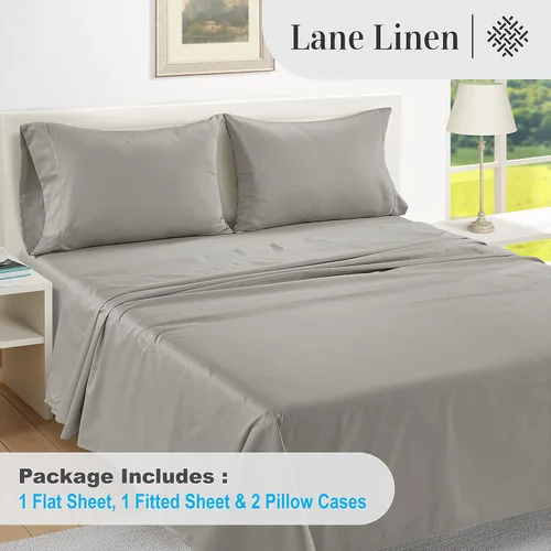 Vista 97 de LANE LINEN - Sábanas individual 100% algodón egipcio suave, cómodo y grueso de calidad de hotel, costuras reforzadas totalmente elásticas, sin