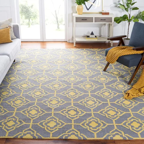 Vista 9 de SAFAVIEH Four Seasons Collection FRS233F FRS233F - Alfombra de pasillo floral con gancho a mano, 2 pies 3 pulgadas x 8 pies, color gris y dorado