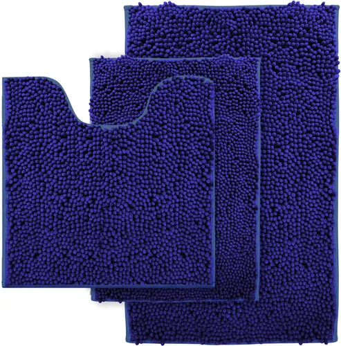 Vista 12 de Juego de 3 alfombras de baño antideslizantes de 3 piezas, alfombra de baño ultra suave, alfombra de baño absorbente y peluda, juego perfecto