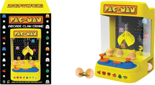 Vista 6 de Pac-Man: Arcade Claw Crane - Serie Core, juego de mesa Lights-Sound, joystick doble, llenar pellets con premios, juguete coleccionable con licencia
