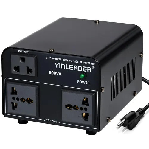 Vista 8 de Yinleader Transformador de voltaje Step Up & Step Down Convertidor de potencia con cable de alimentación de EE. UU., convierte 110 V a 220 V O 220 V