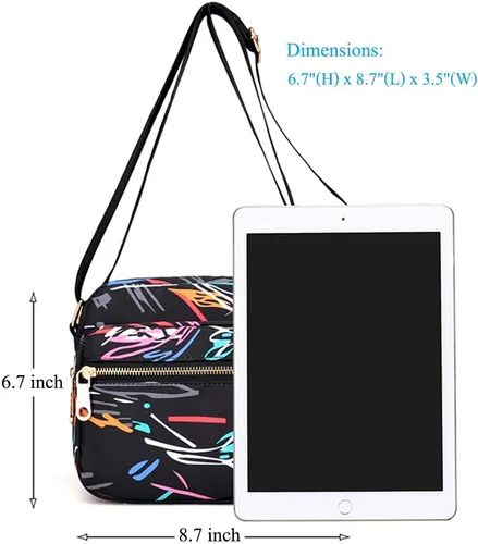 Vista 3 de Collsants Pequeño bolso de nailon con bolsillos con cremallera para viajar