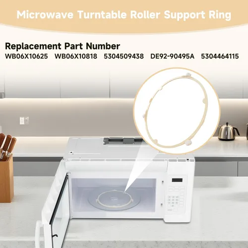 Vista 4 de Anillo giratorio de microondas Anillo de rueda de soporte de rodillo de 8.5 pulgadas compatible con Samsung GE Frigidaire Reemplazar#: WB06X10625