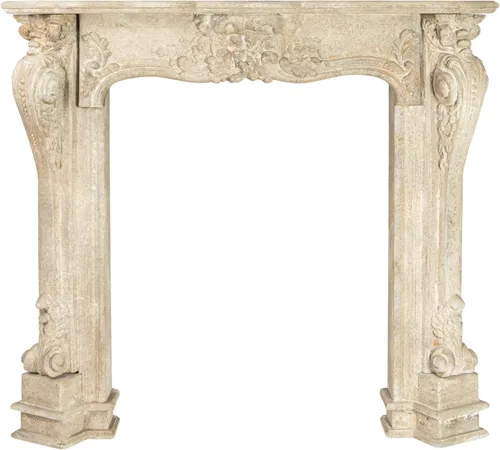 Vista 4 de Creative Co-Op - Mantel decorativo de madera para chimenea, color crema envejecida
