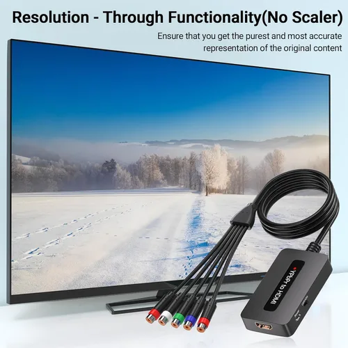 Vista 3 de Convertidor de componentes a HDMI, convertidor YPbPr a HDMI 1080P con conector YPbPr hembra - para conectar dispositivos retro