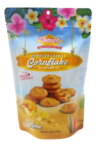 Vista 7 de Diamond Bakery Galletas hawaianas de nuez y mantequilla, irresistiblemente deliciosa, bolsa resellable de 4.5 onzas, hechas con Aloha en Hawái