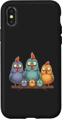 Vista 5 de Chicken: My Cluck Crew, Three Big Hens + Four Tiny Chicks Case for iPhone 16